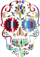 Prismatic Sugar Skull Silhouette 5 No Background