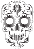 Monochrome Sugar Skull Silhouette No Background