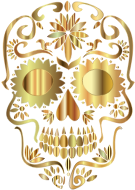 Golden Sugar Skull Silhouette No Background