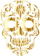Gold Sugar Skull Silhouette No Background