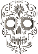 Chrome Sugar Skull Silhouette No Background