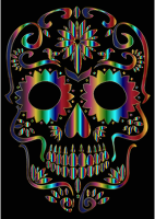 Chromatic Sugar Skull Silhouette 3
