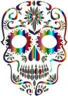 Chromatic Sugar Skull Silhouette 3 No Background
