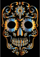 Chromatic Sugar Skull Silhouette 2