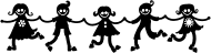 Children Line Dancing Silhouette