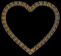 Chromatic Victorian Ornament Heart