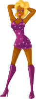 Young lady 2 (blonde, dark skin, starry dress #2)