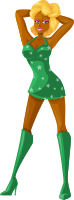 Young lady 2 (blonde, dark skin, starry dress #4)