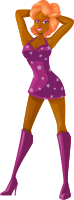 Young lady 2 (redhead, dark skin, starry dress #2)