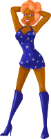 Young lady 2 (redhead, dark skin, starry dress #3)