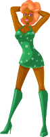 Young lady 2 (redhead, dark skin, starry dress #4)