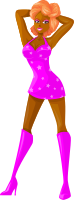Young lady 2 (redhead, dark skin, starry dress #6)