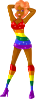 Young lady 2 (redhead, dark skin, starry dress #7)