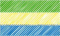 Gabon flag linear