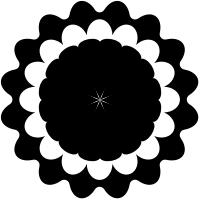 Flower Icon - Black and White