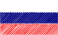 Russia flag linear