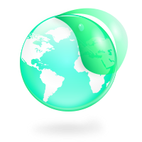 Environmental / Eco Globe & Leaf Icon