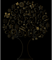 Gold Outline Abstract Tree