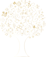 Gold Outline Abstract Tree No Background