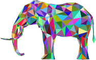 Prismatic Low Poly 3D Elephant