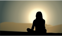 Woman Sitting Sunset Silhouette