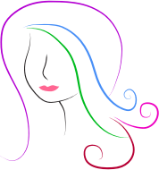 Stylized Female Head Line Art