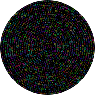 Prismatic Random Concentric Text