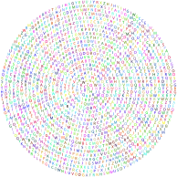 Prismatic Random Concentric Text No Background