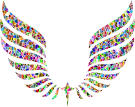 Vivid Chromatic Tiled Abstract Wings