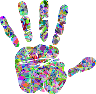 Technicolor Handprint Silhouette