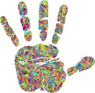 Technicolor Handprint Silhouette 2
