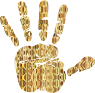 Prismatic Waves Handprint Silhouette 5