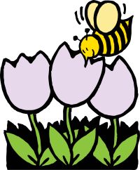 bee and flowers