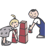 Kids Play With Tower (Animation SMIL Loop)