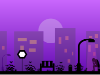 Upset Man In Night City Landscape