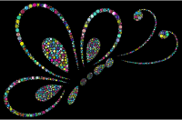 Prismatic Circles Butterfly Line Art 2 4 With Background
