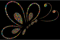 Prismatic Circles Butterfly Line Art 2 5 With Background