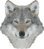 Low Poly Gray Wolf