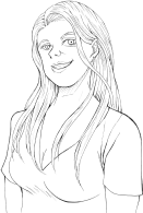 Smiling Woman Line Art