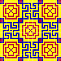 Seamless Tiled Geometric Mosaic Pattern By Karen Arnold Without Stroke