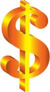 Golden 3D Dollar Sign