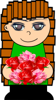 Cartoon flower girl