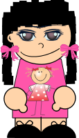Girl with black pigtails