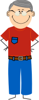 Grandpa with jeans and t-shirt