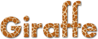 Giraffe Typography With Drop Shadow