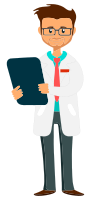 Doctor holding clipboard - fixed arm and whiter coat