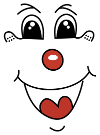 Clown Face Line Art