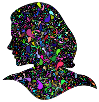 Prismatic Abstract Drops Female Head