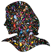 Prismatic Abstract Drops Female Head 2