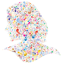 Prismatic Abstract Drops Female Head 2 No Background